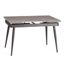 Раздвижной стол Лорд Грей/Лорд Грей столешница керамика (матовая) /опоры металл, светло-серый/черный, (120+30+30)кс80кс75 см / Lord Grey/Лорд (120+30+30)x80x75