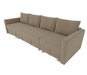 Диван угловой Фиеста Трансформер П- побразный с подлокоткиками (Берхоусе) Цвет фасада: Беж Велюто 05; Тип: Левый/правый; Материал фасада: Металл/Велюр / (Berhouse)