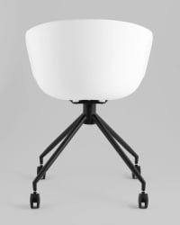 Кресло офисное ЛИБРА пластик белый экокожа черная на колесиках / LIBRA