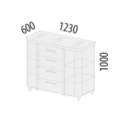 Комод Катрин 92.20 Дуб венге Белый песок Браун вуд