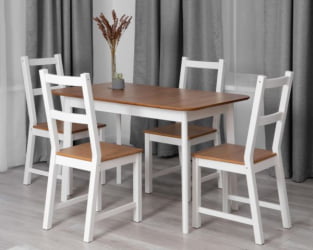 Стол Соната Люкс/ Соната Лукс табле, 120х75х73 см массив сосны, антик/белый, 120х75х73 см / Sonata Lux table,