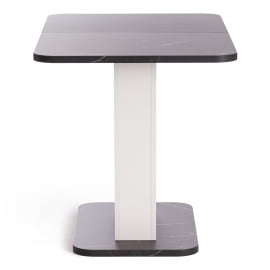 Обеденный стол ГЕНТ ЛДСП, 110-145кс68,6кс75,5 см, Мрамор Блэк Роял/Белый / GENT 110-145x68,6x75,5