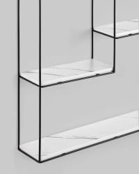 Полка Скуаре черная Черный мрамор / Square