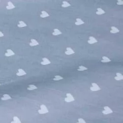 Балдахин для кроватки белые сердца на сером