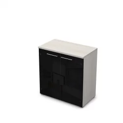 Шкаф со стеклянными дверьми ГЛОСС ЛИНЕ 9НШ.023.4  Иворй / GLOSS LINE Ivory