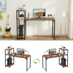 Геймерский стол ЕУРЕКА ЗКС-СХ140А-РВ с шириной 140 см Реcлаимед Воод / EUREKA ZX-SH140A-RW Reclaimed Wood