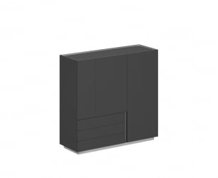 Шкаф Оливер ОЛ-20-17.ОС.ОС.ОС.Л Оникс серый / Oliver OL-20-17.OS.OS.OS.L