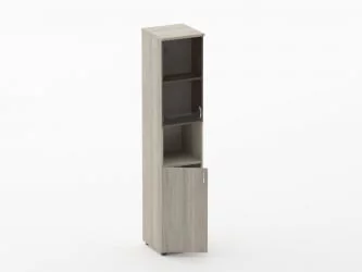 Шкаф высокий закрытый с нишей Твин 16.16.15Л Дуб Сантана светлый / Twin