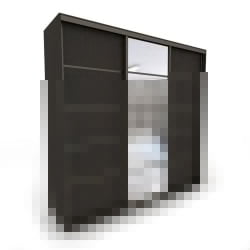 Черный шкаф-купе Акцент-Квадро Д 1800х600 Венге/Бронза