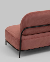 Диван Стоун велюр рельефный коралловый