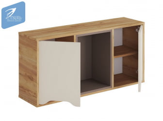 Полка навесная РИCХ ПН-001 Миндаль/Глиняный серый/дуб крафт золотой / RICH