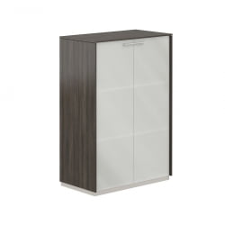 Шкаф средний со стеклом Атлас НЗ-0335.БТ.ГЛМ Бренсон Трюфель / Atlas NZ-0335.BT.GLM