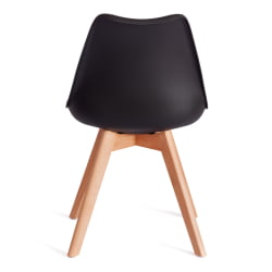 Стул ТУЛИП (мод. 73-1) дерево/пластик/экокожа, 47,5кс55кс80 см, черный / TULIP (mod. 47,5x55x80