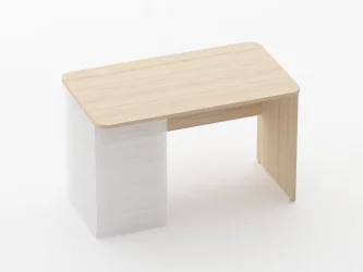 Стол прямой под встроенную тумбу Глассй 1.101.12Л Дуб молочный / Glassy