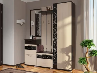 Прихожая в коридор классическая Юнона-2 №2 Венге - Дуб молочный