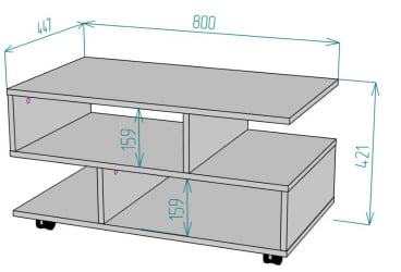 Стол журнальный ТC21 421х800х447 (ДМ) / TC21