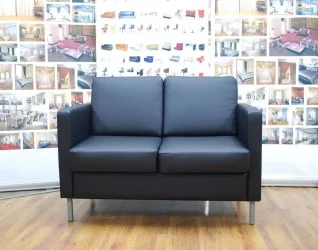 Диван с металлическими ножками Эндер Черный Екотекс 3001 / Ecotex