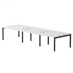 Бенч-система на 6 мест на металлокаркасе, опоры 90 гр Еверпроф ЕВО 254С219 Белый Черный / Everprof EVO 254S219