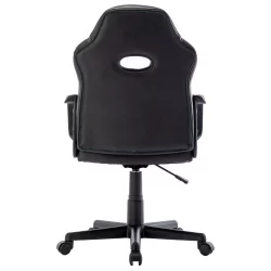 Кресло компьютерное БРАБИКС Стрипе ГМ-202 экокожа Черный-голубой / BRABIX Stripe GM-202