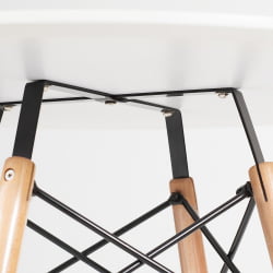 Обеденный стол CИНДЙ НЕКСТ (мод. 70-80 МДФ) металл/мдф/бук, Д80х75см, белый/натуральный / CINDY NEXT (mod. MDF) D80х75см,