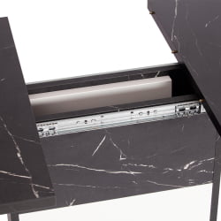 Раздвижной стол СМАРТ ЛДСП, 105-140х68,6х75 см, Мрамор Блэк Роял/Белый / SMART