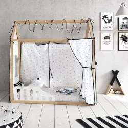 Кровать 140х70 Микуна Типи Хоусе МОНТ-1874 Ватервоод/Вхите / Micuna Tipi House MONT-1874 Waterwood/White