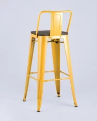 Стул барный Толикс Воод 75.5  со спинкой Желтый / Tolix Wood