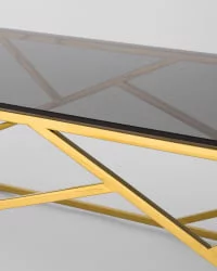 Журнальный стол АРТ ДЕКО 120кс60 золото стекло смоке / 120x60 smoke