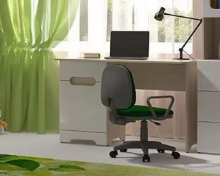 Стол Палермо-3 Юниор Ясень шимо светлый Белый глянец