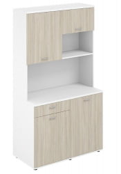 Офисная мини-кухня с ящиком Сигма СГ.1002.ВХ.ОЛ Белый Дуб светлый / Sigma SG.1002.WH.OL