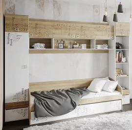 Детский шкаф Оксфорд ТД-139.12.21 Ривьера Белый с рисунком