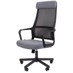 Кресло руководителя Чаирман 590 ткань/сетка Серый / Chairman