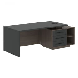 Стол руководителя правый ВЕЛИОН ВCТ 2190 Р Яшма черный Дуб Сильвер / VELION VCT R