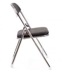 Складной стул Еверпроф ДЖокер Хроме Экокожа Черный / Everprof Joker Chrome