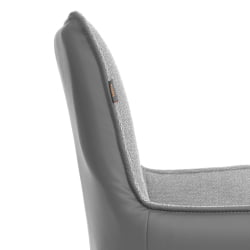 Кресло Мурано/Мурано опора 360, велюр/букле (ХЙП)/Экокожа, светло-серый/графит / Murano/Мурано (HYP)/Экокожа,