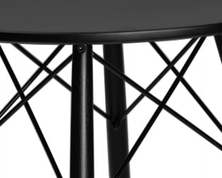 Обеденный стол ДОБРИН CХЕЛСЕА 80 БЛАCК (столешница черная, основание черное) / DOBRIN CHELSEA BLACK