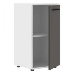 Шкаф колонка с глухой малой дверью ЕДИС ЕЛCС 42.1 Мокко Черный Белый / EDIS ELCS