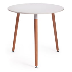 Обеденный стол МАРС (мод. Т1004) МДФ/дерево, 80 х 80 х 75 см , Вхите (Белый) / Натурал (натуральный) / MARS (mod. T1004) White Natural