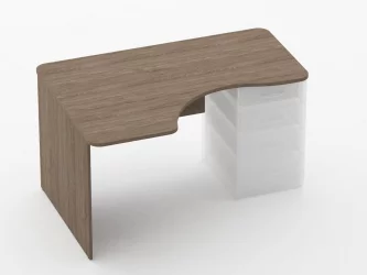 Стол угловой под встроенную тумбу Глассй 1.141.14Л Дуб Верцаска / Glassy