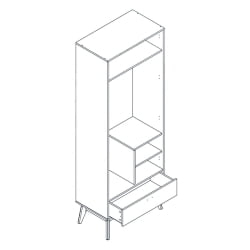 Шкаф двухдверный Калгари 13 Дуб натуральный светлый-белый матовый