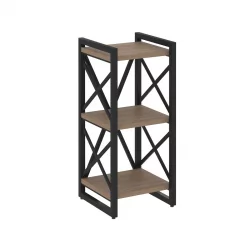 Стеллаж на регулируемых опорах - 3 полки ЛОФТ ВР.Л-МСТ.О-3.4 Металл черный Дуб Аризона / LOFT VR.L-MST.O-3.4