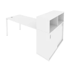 Рабочая станция с опорным шкафом-купе Метал Сйстем Б.РС-СШК-3.4 Белый / Metal System