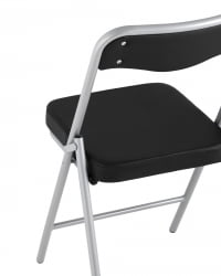 Складной стул Джонни силвер экокожа Черный / silver