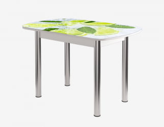 Стол Бостон ф/п Лайм, 900*600 мм, белый/хром брифинг