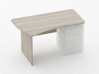 Стол эргономичный под встроенную тумбу Глассй 1.121.14Л Дуб сантана светлый / Glassy