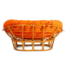 Диван МАМАСАН/МАМАСАН 23/02 В /с подушкой/ подушка 182х119 см, 169х102х80 см, Пекан (орех), ткань, оранжевый, С 23 / MAMASAN/МАМАСАН W Pecan