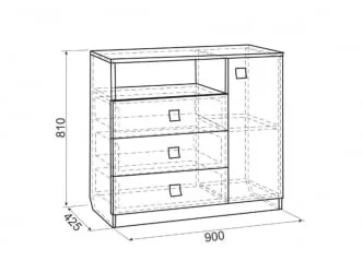 Комод Энерджи МДЕ-06 Дуб сонома Белый / MDE-06