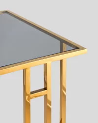 Журнальный столик Бостон 50кс32 Золото стекло смоке / 50x32 smoke
