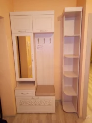 Панель с крючками и зеркалом (лев/прав) Тиффани 47.08.1 Сосна Астрид Мелинга Игуана Бежевый