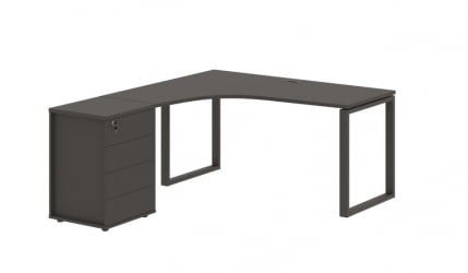 Стол эргономичный с тумбой левый ЕДИС ЕКCЕТ 1518 Л Мокко / EDIS EQCET L